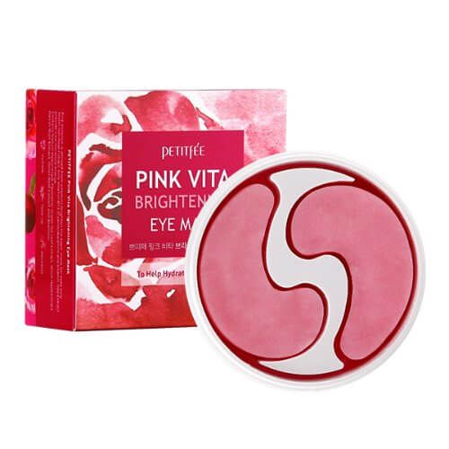 Осветляющие тканевые патчи с ниацинамидом Petitfee Pink Vita Brightening Eye Mask